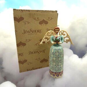 Jim Shore Heartwood Creek Friendship Angel Figurine Scroll Wings Tulips 4014037